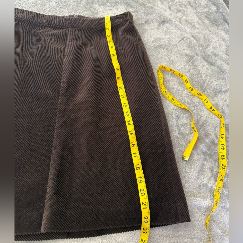 Y2K Ann Taylor Brown Corduroy A-line Skirt Size 6 Minimal Classic Quiet Luxury - Picture 9 of 14